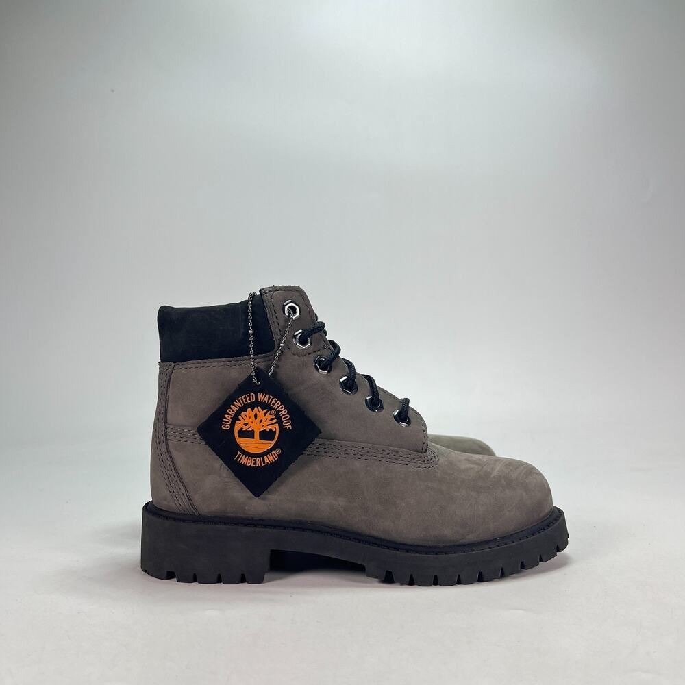 Timberland Premium 6 Inch Grey Nubuck Outdoor Waterproof Ankle Boots Kids Sz 13